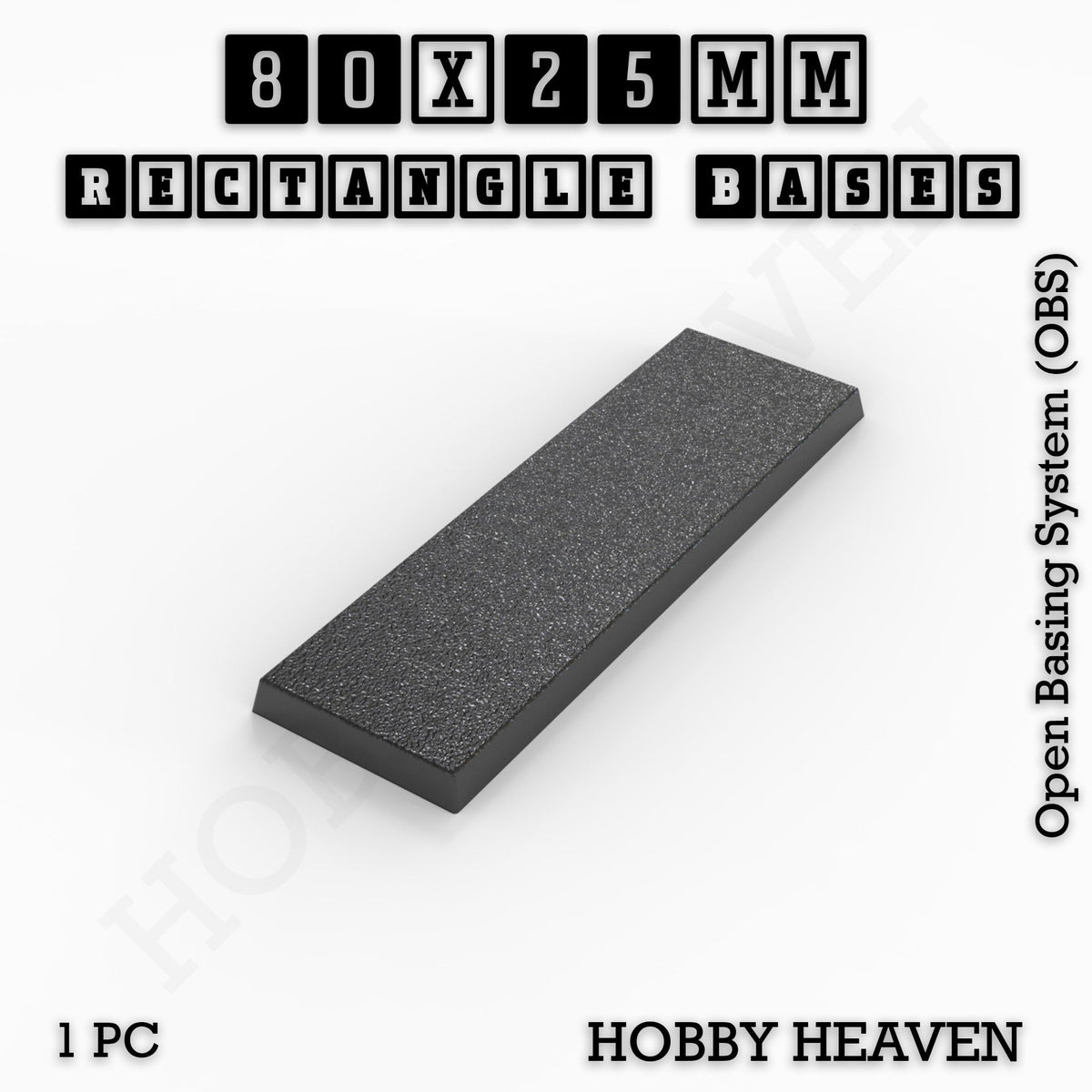 Rectangle Bases Medium Sizes - 75x30mm to 125x40mm and up to 100x90mm Wide - 3D Print Tabletop Games