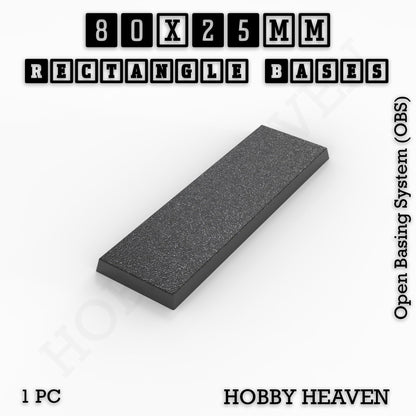 Rectangle Bases Medium Sizes - 75x30mm to 125x40mm and up to 100x90mm Wide - 3D Print Tabletop Games