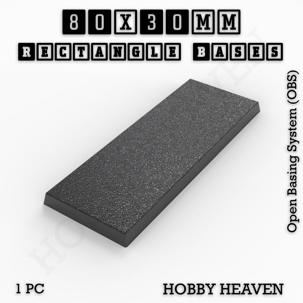 Rectangle Bases Medium Sizes - 75x30mm to 125x40mm and up to 100x90mm Wide - 3D Print Tabletop Games