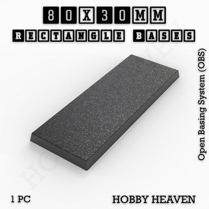 Rectangle Bases Medium Sizes - 75x30mm to 125x40mm and up to 100x90mm Wide - 3D Print Tabletop Games