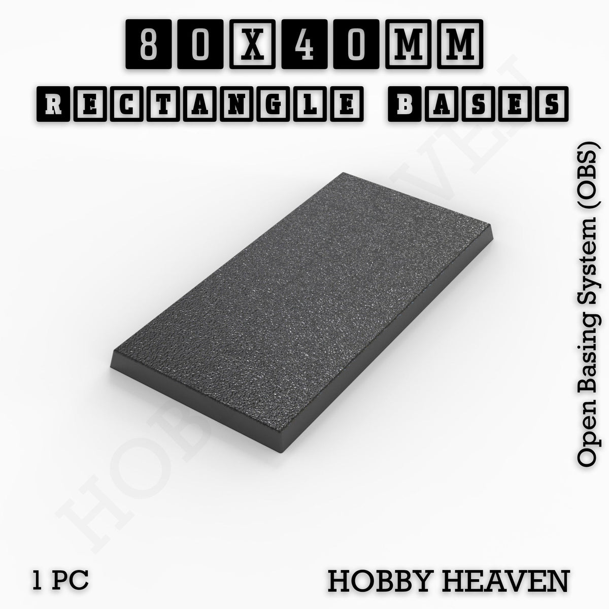 Rectangle Bases Medium Sizes - 75x30mm to 125x40mm and up to 100x90mm Wide - 3D Print Tabletop Games
