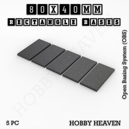 Rectangle Bases Medium Sizes - 75x30mm to 125x40mm and up to 100x90mm Wide - 3D Print Tabletop Games