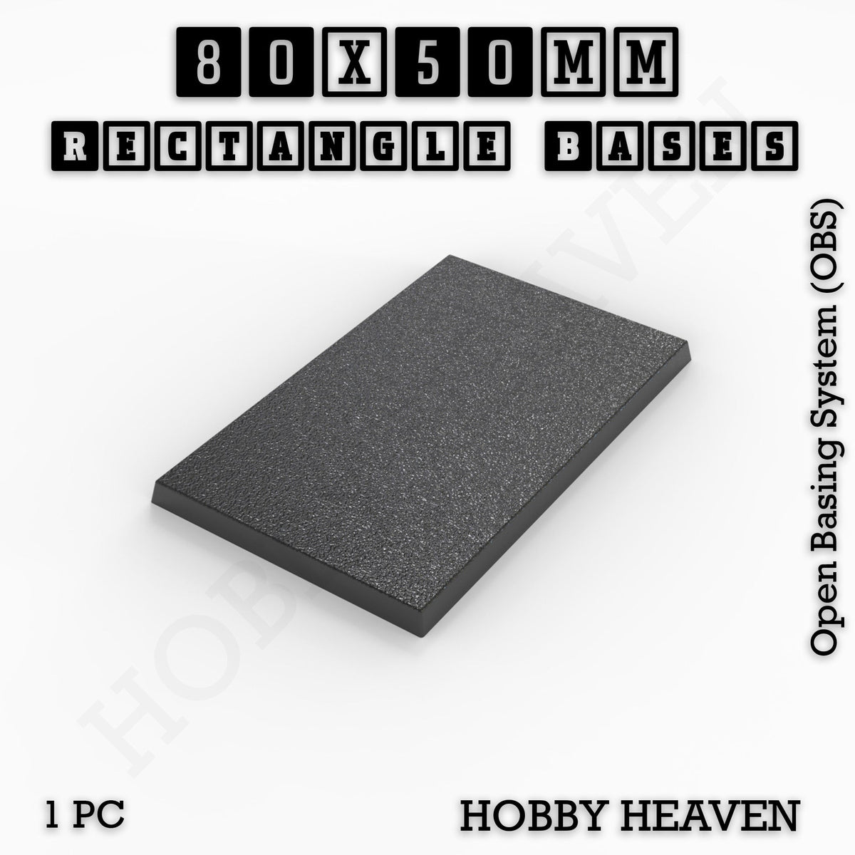 Rectangle Bases Medium Sizes - 75x30mm to 125x40mm and up to 100x90mm Wide - 3D Print Tabletop Games