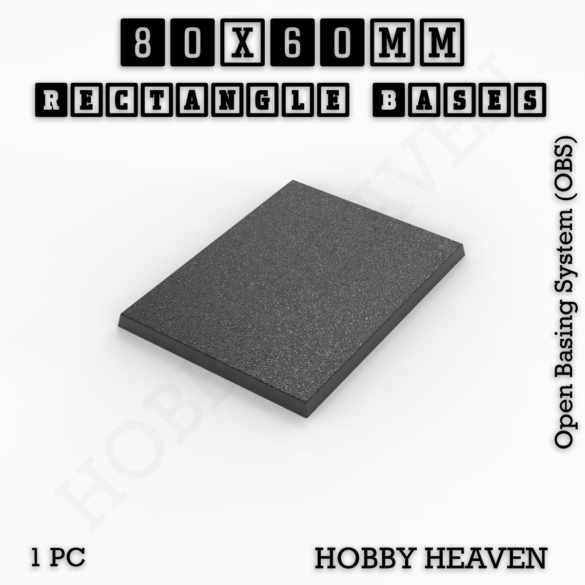 Rectangle Bases Medium Sizes - 75x30mm to 125x40mm and up to 100x90mm Wide - 3D Print Tabletop Games