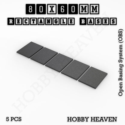 Rectangle Bases Medium Sizes - 75x30mm to 125x40mm and up to 100x90mm Wide - 3D Print Tabletop Games