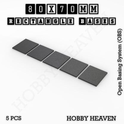 Rectangle Bases Medium Sizes - 75x30mm to 125x40mm and up to 100x90mm Wide - 3D Print Tabletop Games
