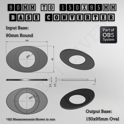 Round To Oval Bases Size Converters 3d Print Full Range
