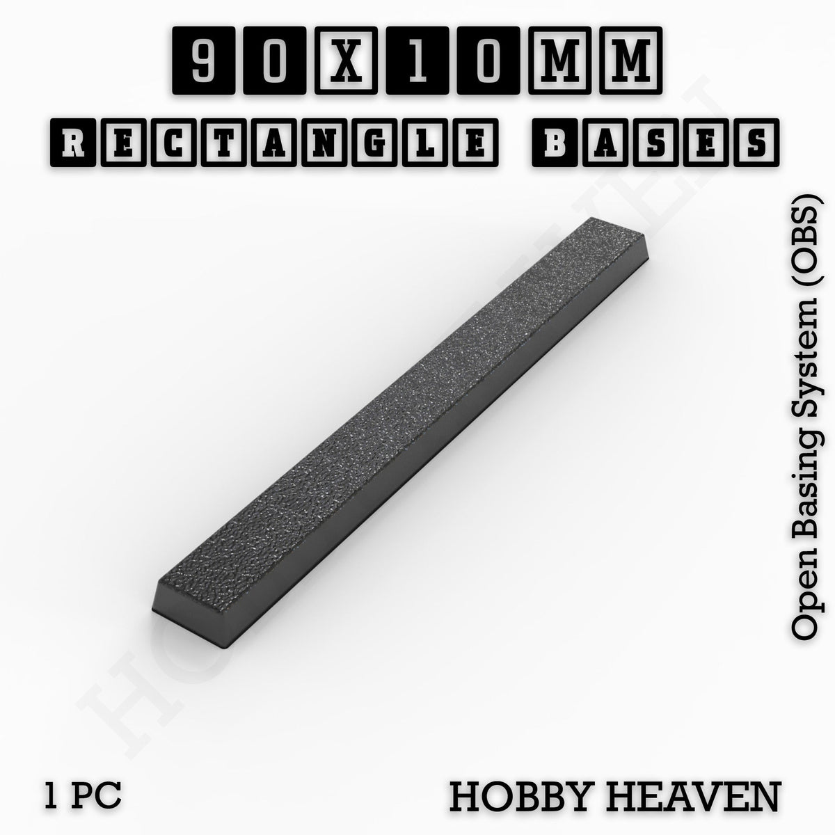 Rectangle Bases Medium Sizes - 75x30mm to 125x40mm and up to 100x90mm Wide - 3D Print Tabletop Games