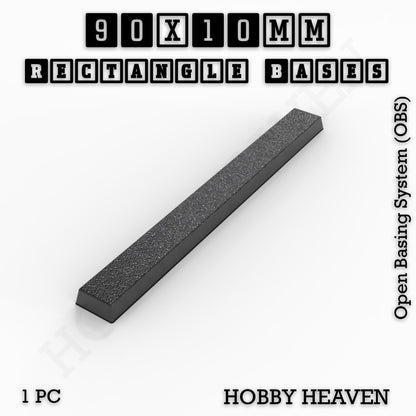 Rectangle Bases Medium Sizes - 75x30mm to 125x40mm and up to 100x90mm Wide - 3D Print Tabletop Games