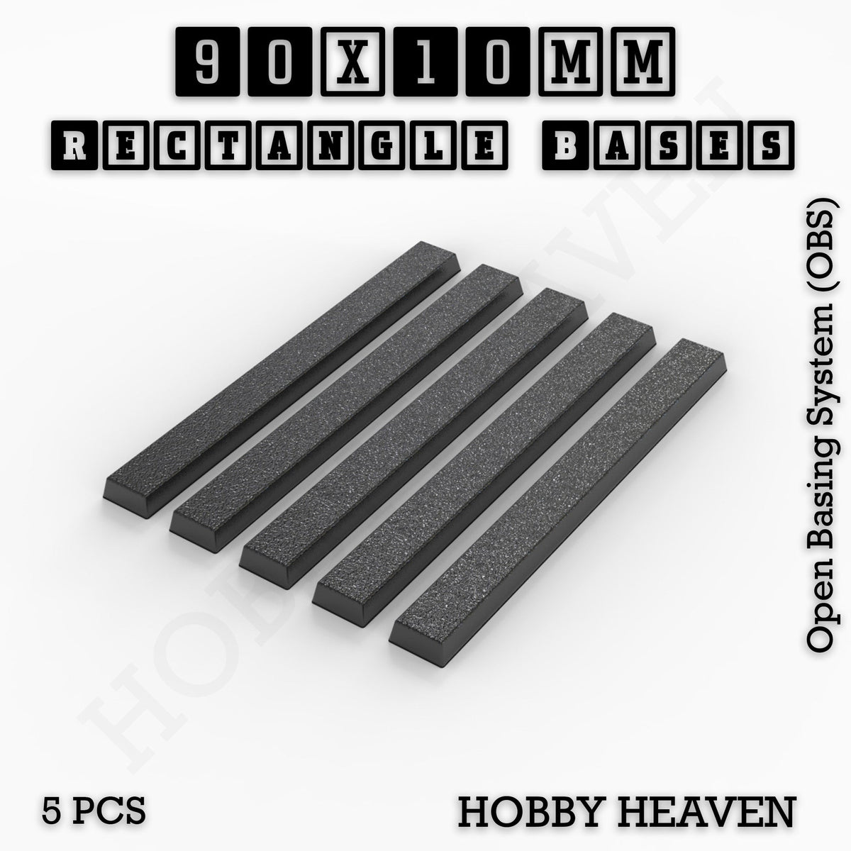Rectangle Bases Medium Sizes - 75x30mm to 125x40mm and up to 100x90mm Wide - 3D Print Tabletop Games