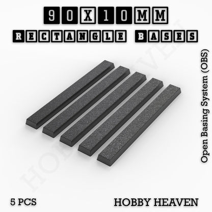 Rectangle Bases Medium Sizes - 75x30mm to 125x40mm and up to 100x90mm Wide - 3D Print Tabletop Games
