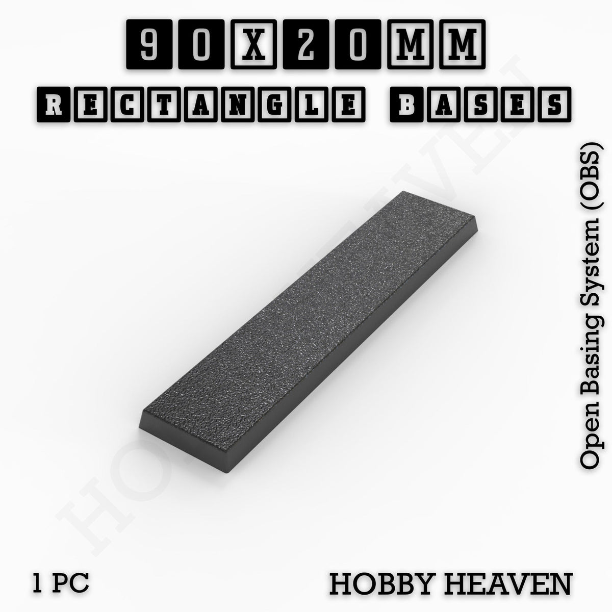 Rectangle Bases Medium Sizes - 75x30mm to 125x40mm and up to 100x90mm Wide - 3D Print Tabletop Games