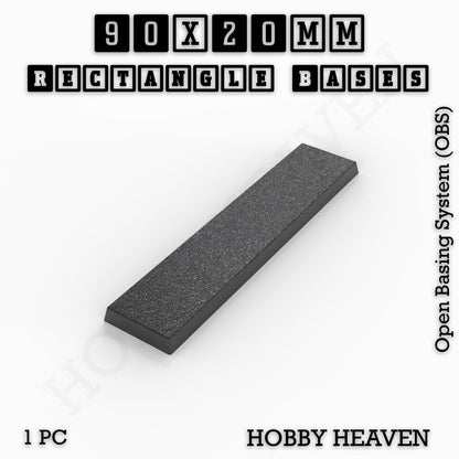 Rectangle Bases Medium Sizes - 75x30mm to 125x40mm and up to 100x90mm Wide - 3D Print Tabletop Games