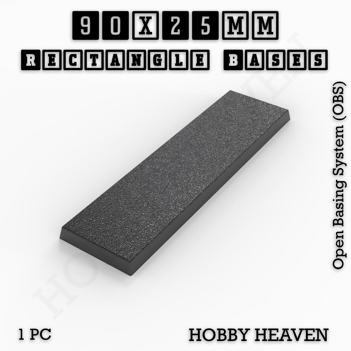Rectangle Bases Medium Sizes - 75x30mm to 125x40mm and up to 100x90mm Wide - 3D Print Tabletop Games