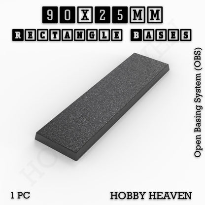 Rectangle Bases Medium Sizes - 75x30mm to 125x40mm and up to 100x90mm Wide - 3D Print Tabletop Games