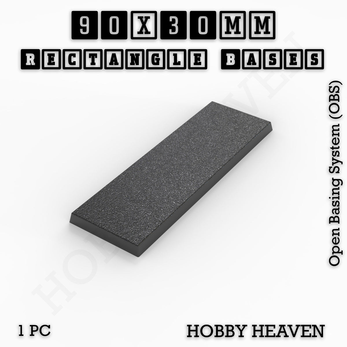 Rectangle Bases Medium Sizes - 75x30mm to 125x40mm and up to 100x90mm Wide - 3D Print Tabletop Games
