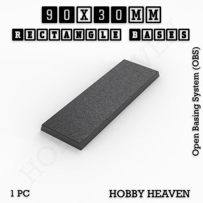 Rectangle Bases Medium Sizes - 75x30mm to 125x40mm and up to 100x90mm Wide - 3D Print Tabletop Games