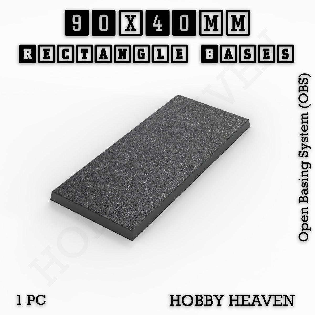 Rectangle Bases Medium Sizes - 75x30mm to 125x40mm and up to 100x90mm Wide - 3D Print Tabletop Games