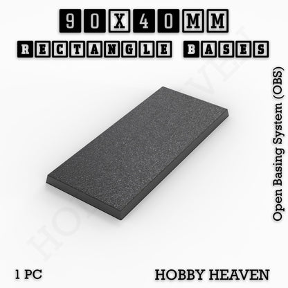 Rectangle Bases Medium Sizes - 75x30mm to 125x40mm and up to 100x90mm Wide - 3D Print Tabletop Games