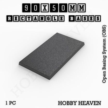Rectangle Bases Medium Sizes - 75x30mm to 125x40mm and up to 100x90mm Wide - 3D Print Tabletop Games