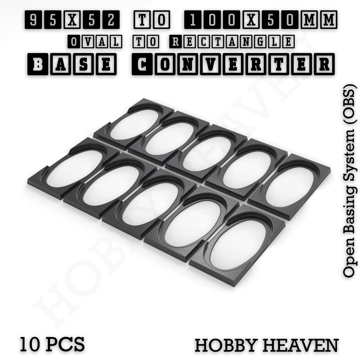 Oval to Rectangle Base Converters 3D Print Full Range