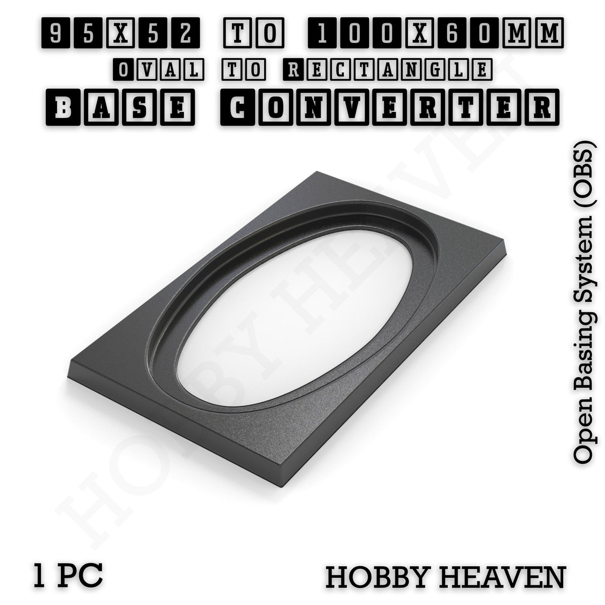 Oval to Rectangle Base Converters 3D Print Full Range