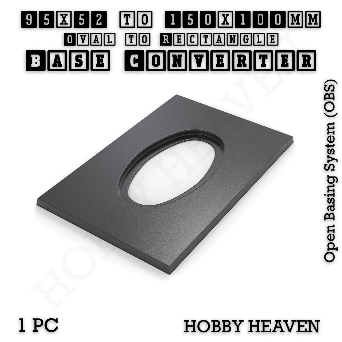 Oval to Rectangle Base Converters 3D Print Full Range
