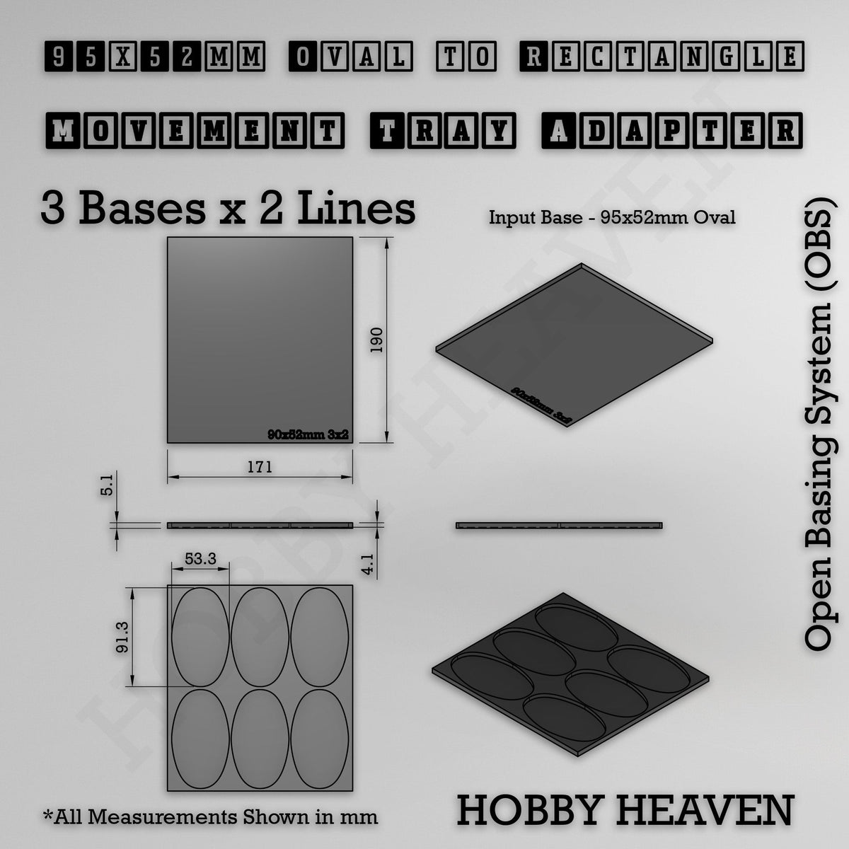 Oval to Rectangle Movement Tray Adapters