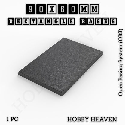 Rectangle Bases Medium Sizes - 75x30mm to 125x40mm and up to 100x90mm Wide - 3D Print Tabletop Games