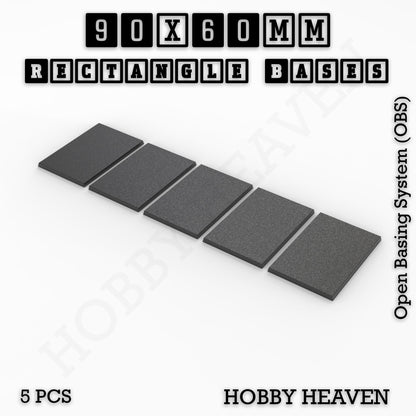 Rectangle Bases Medium Sizes - 75x30mm to 125x40mm and up to 100x90mm Wide - 3D Print Tabletop Games
