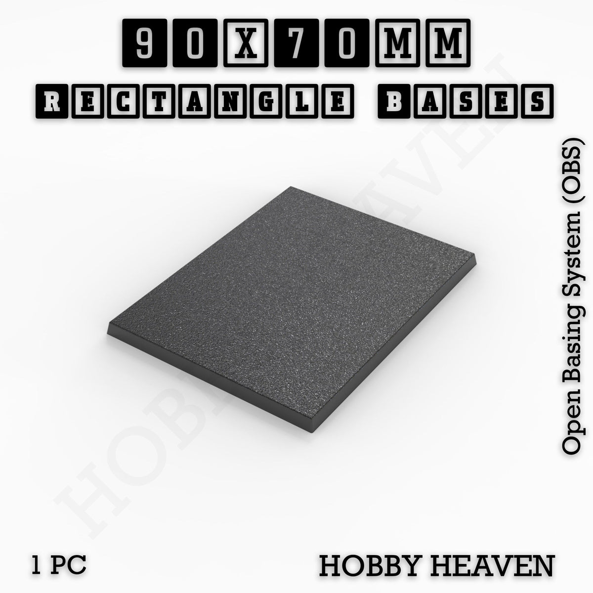 Rectangle Bases Medium Sizes - 75x30mm to 125x40mm and up to 100x90mm Wide - 3D Print Tabletop Games