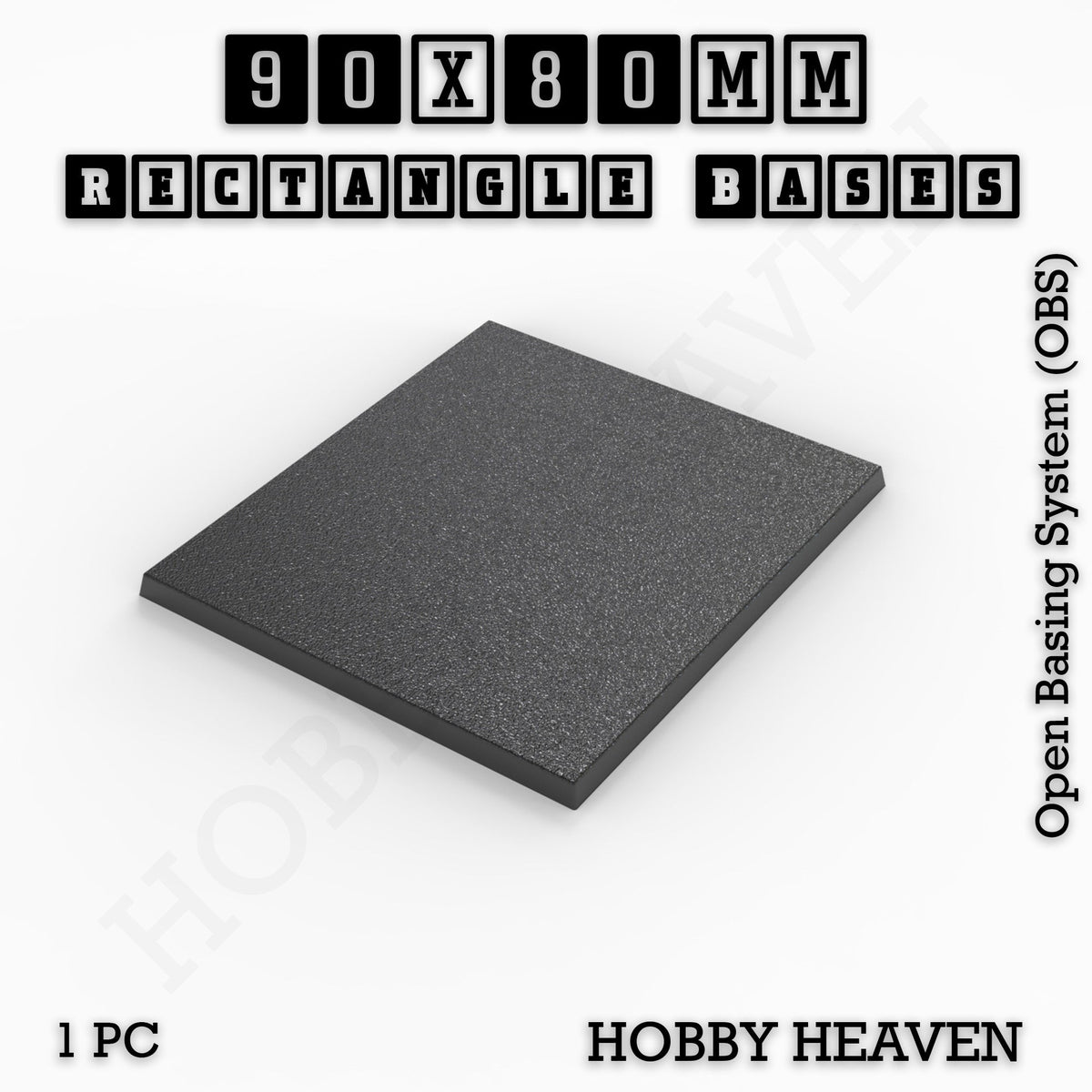 Rectangle Bases Medium Sizes - 75x30mm to 125x40mm and up to 100x90mm Wide - 3D Print Tabletop Games