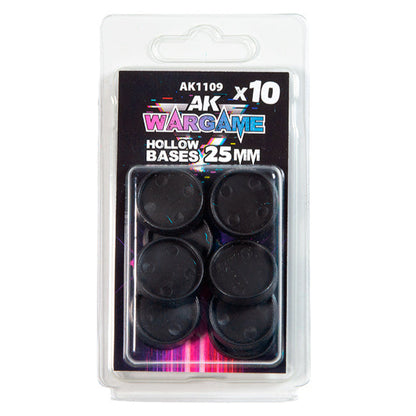 AK Interactive - Hollow Round Bases 25mm x 10