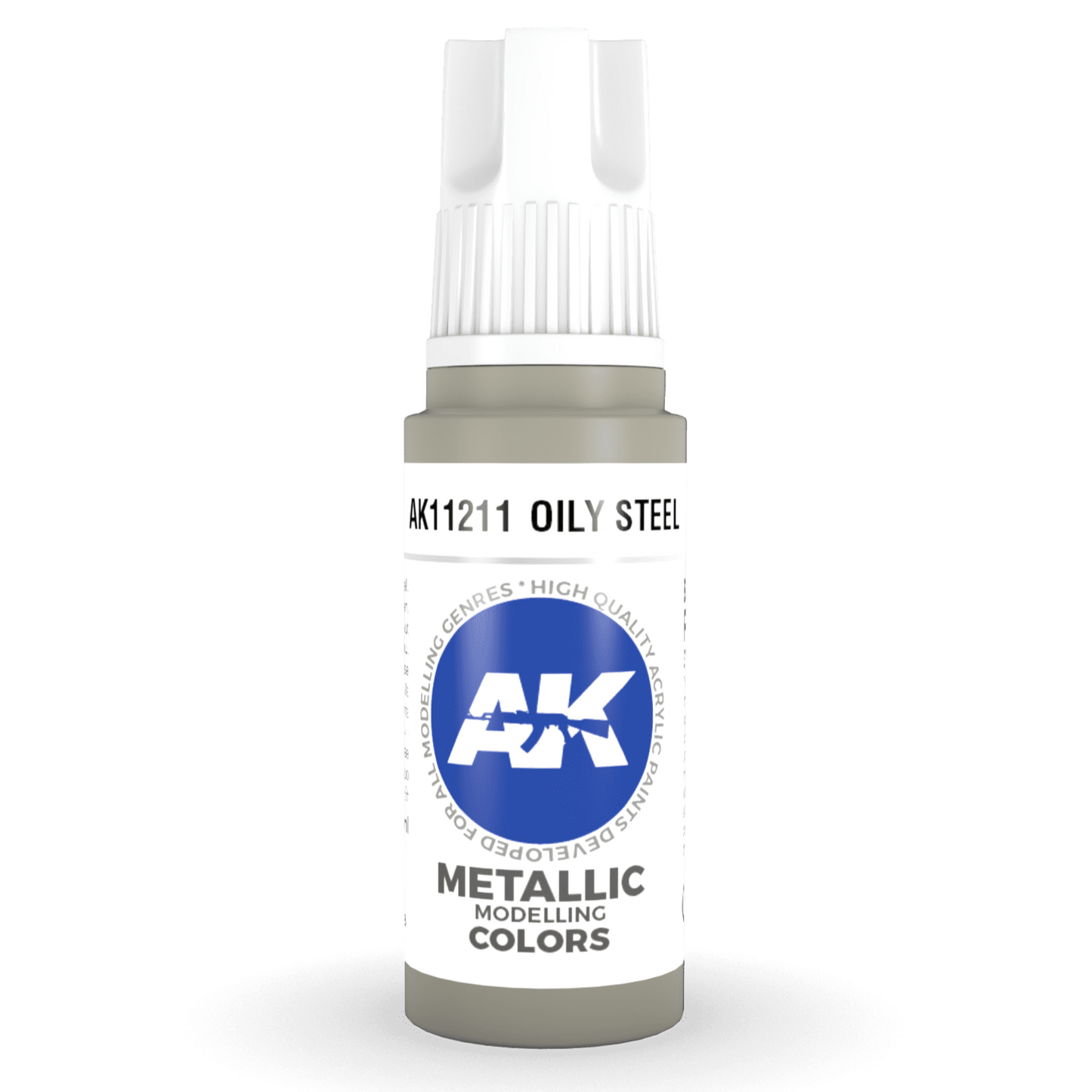 AK Interactive 3rd Gen Acrylic - Oily Steel 17ml AK11211