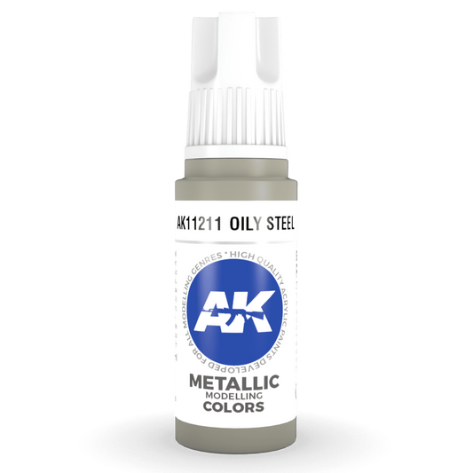 AK Interactive 3rd Gen Acrylic - Oily Steel 17ml AK11211