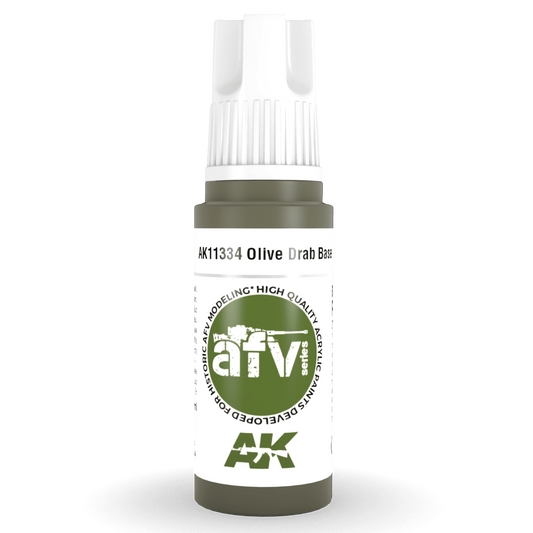 AK Interactive 3rd Gen Acrylic - Olive Drab Base 17ml AK11334