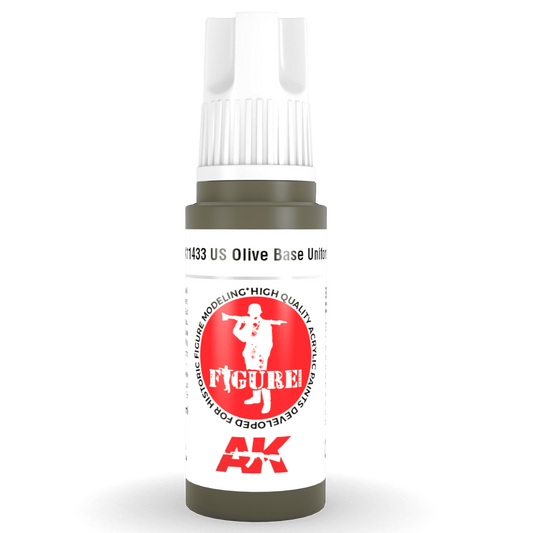 AK Interactive 3rd Gen Acrylic - US Olive Base Uniform 17ml AK11433