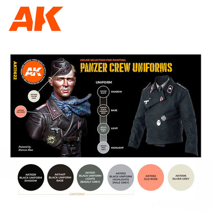 AK Interactive 3rd Gen Figure Paint Set - Panzer Crew Black Uniforms Set