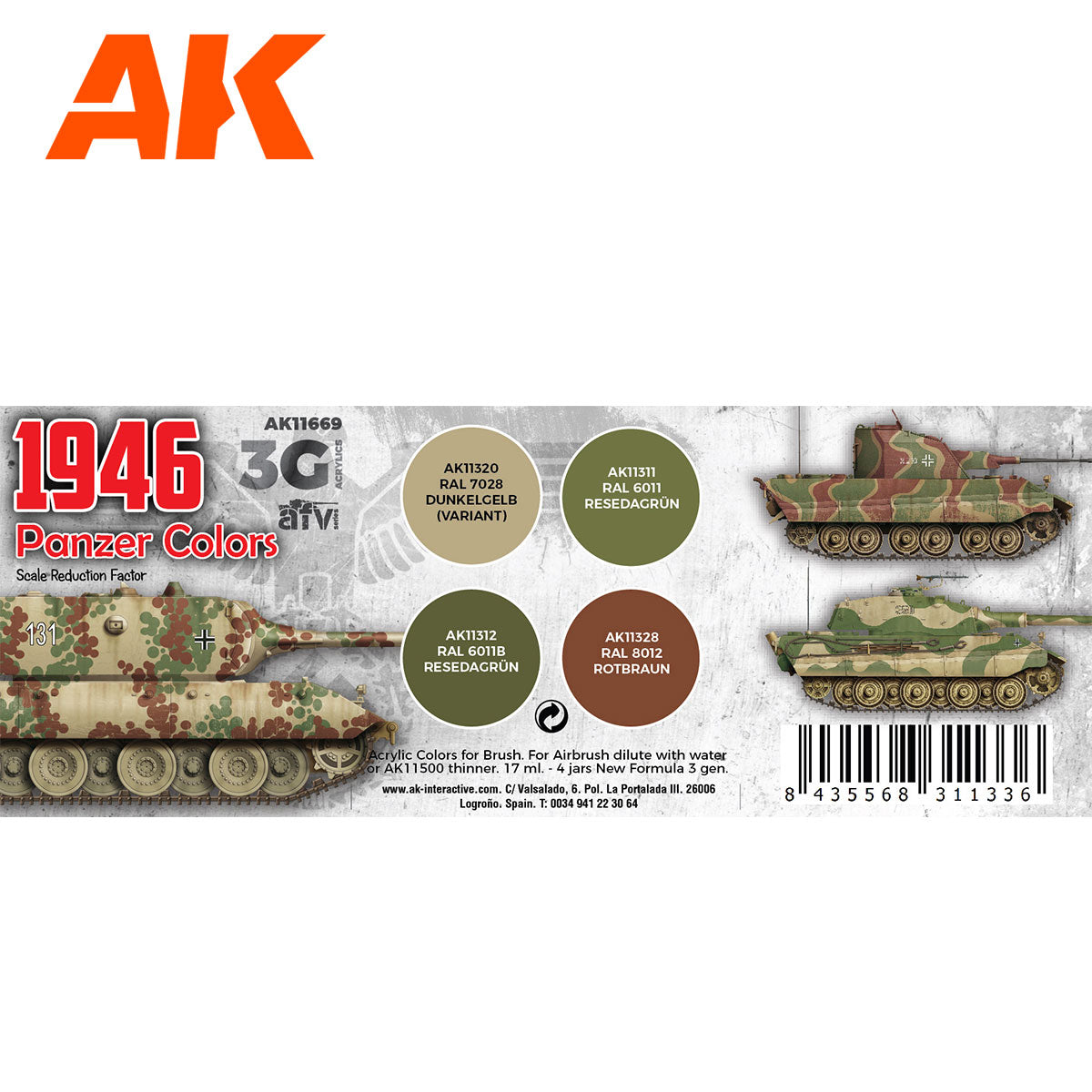 AK Interactive - Panzer Colors 1946 3G