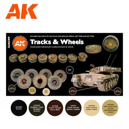 AK Interactive 3rd Gen AFV Paint Set - Tracks & Wheels