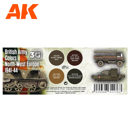 AK Interactive 3rd Gen AFV Paint Set - British Army Colors Europe 1941-44 AK11680