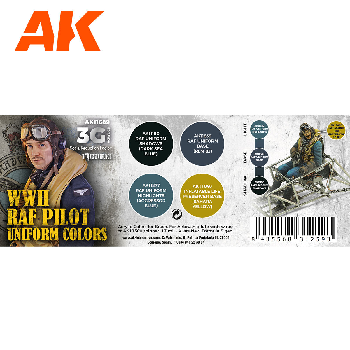 AK Interactive - WWII RAF Uniform Colors 3G