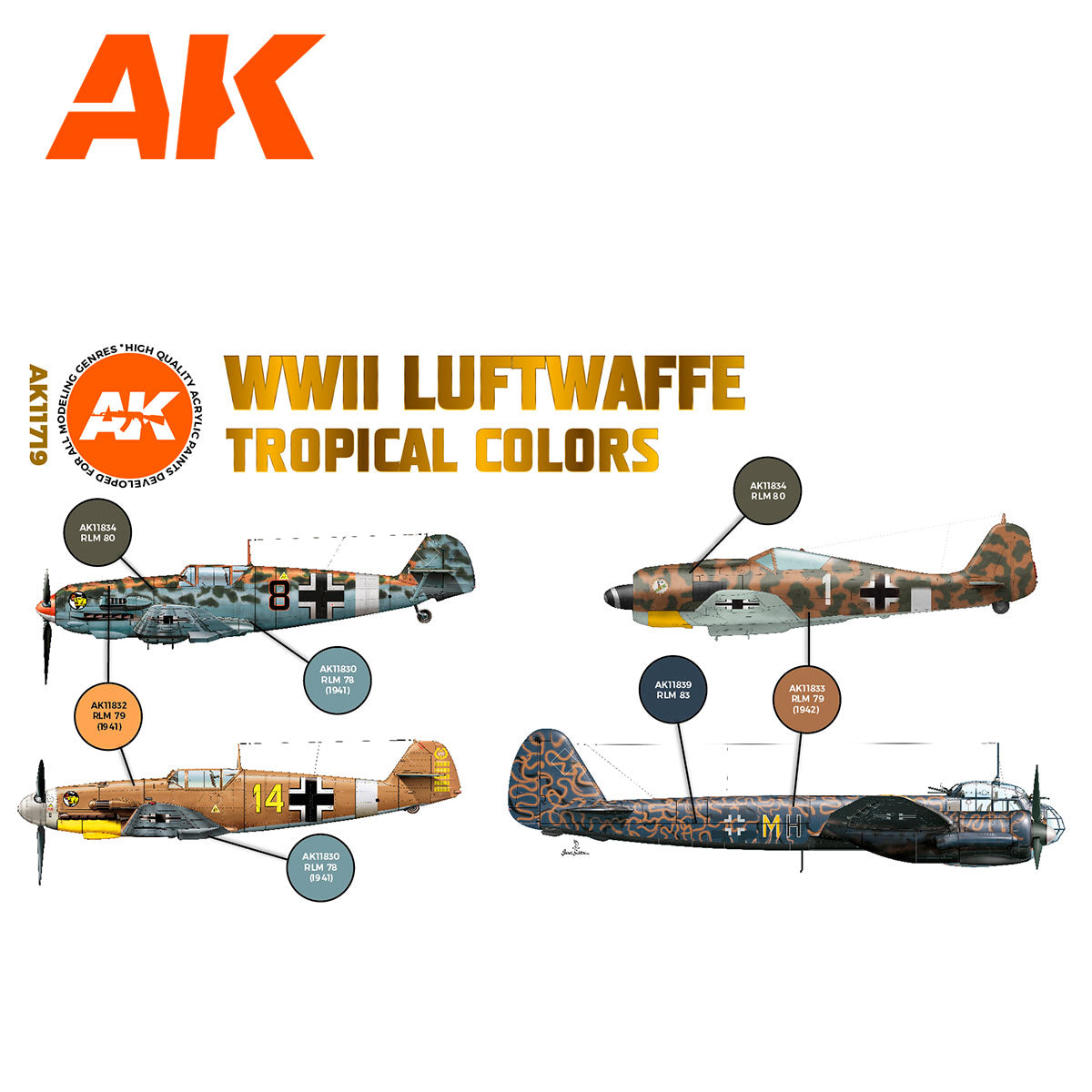 AK Interactive - WWII Luftwaffe Tropical Colors Set 3G