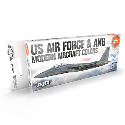 AK Interactive 3rd Gen Aircraft Paint Set - US Air Force & ANG Modern Aircraft Colors Set