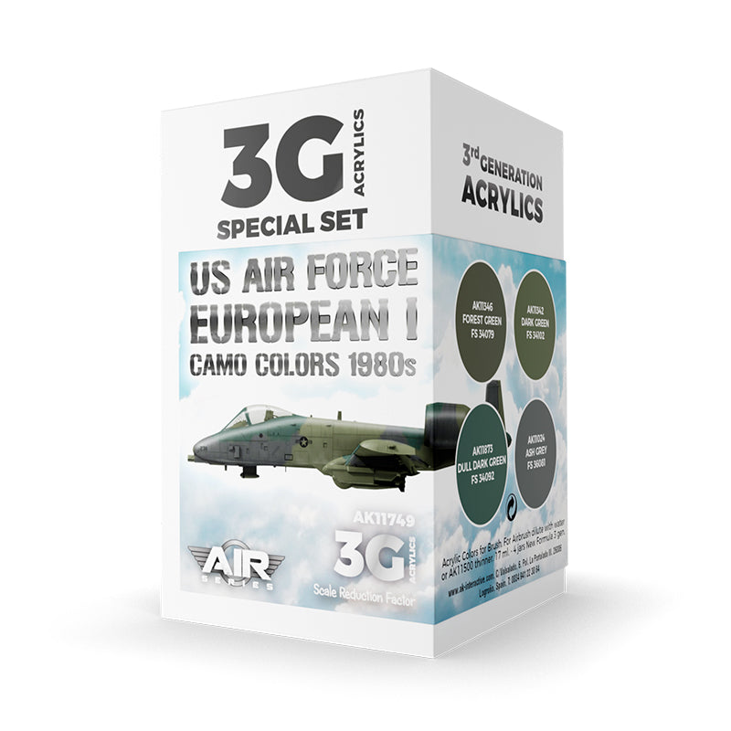 AK Interactive - US Air Force European I Camo Colors 1980S Set 3G