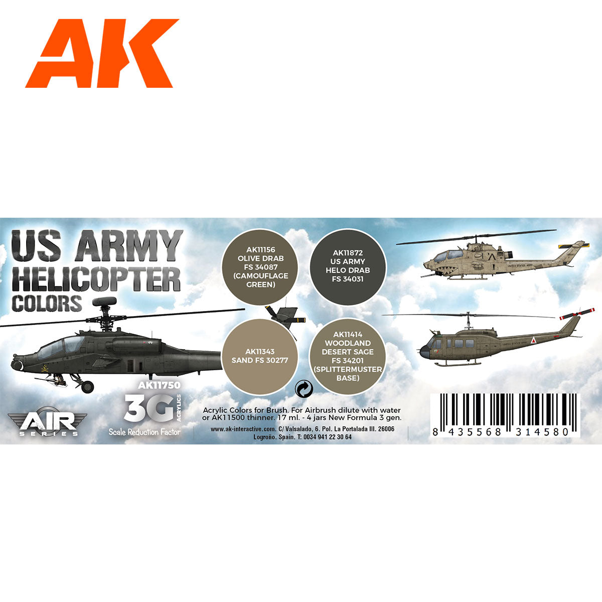AK Interactive - US Army Helicopter Colors Set 3G