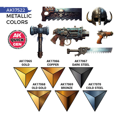 AK Interactive Quick Gen Set - Metallics AK17522