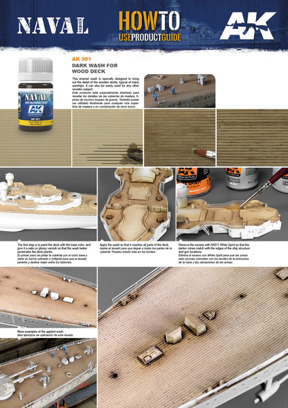 AK Interactive - Dark Wash For Wood Decks