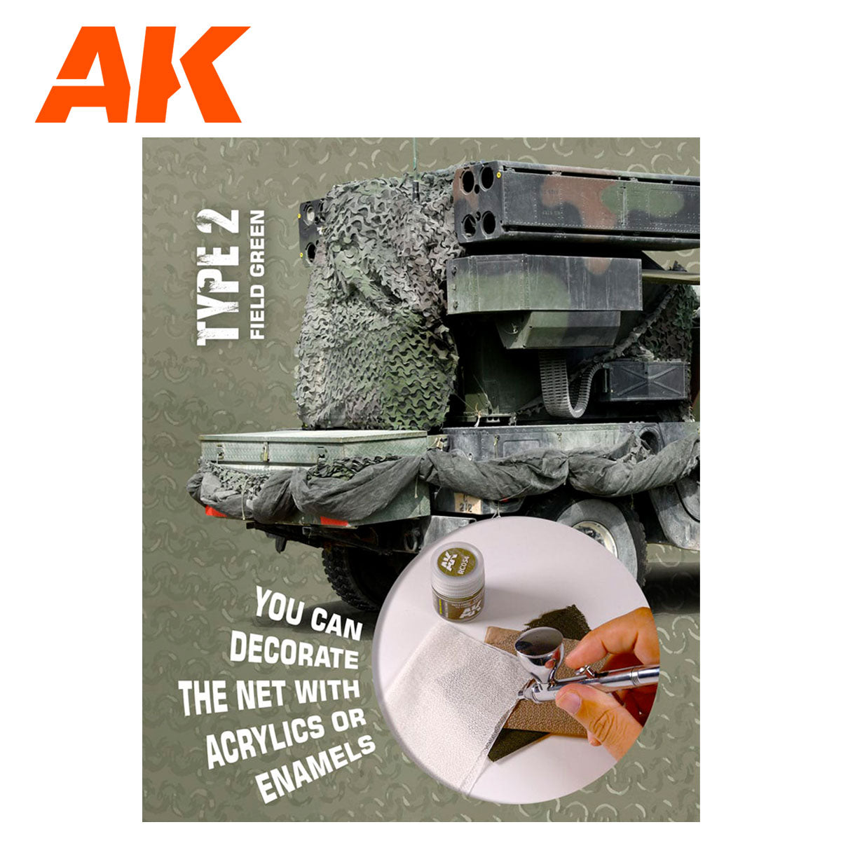 AK Interactive Regular Mimetic Net Type 2 (Field Green) AK8067