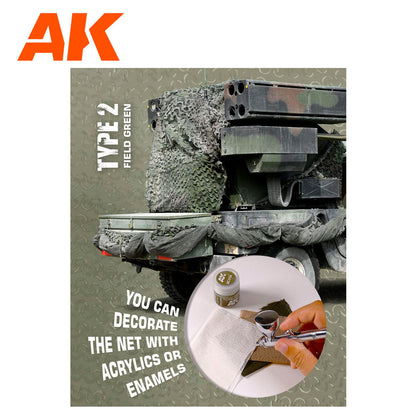 AK Interactive Regular Mimetic Net Type 2 (Field Green) AK8067